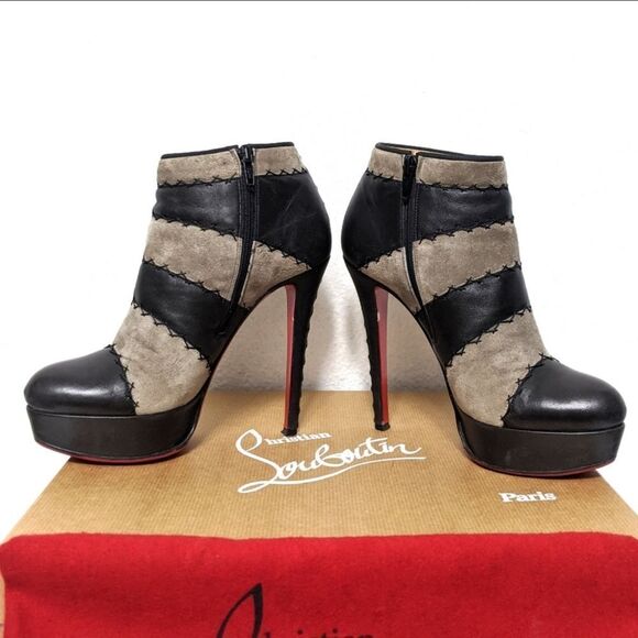 CHRISTIAN LOUBOUTIN Multi Booty 140 Leather Platform Booties 36.5 - Picture 4 of 12